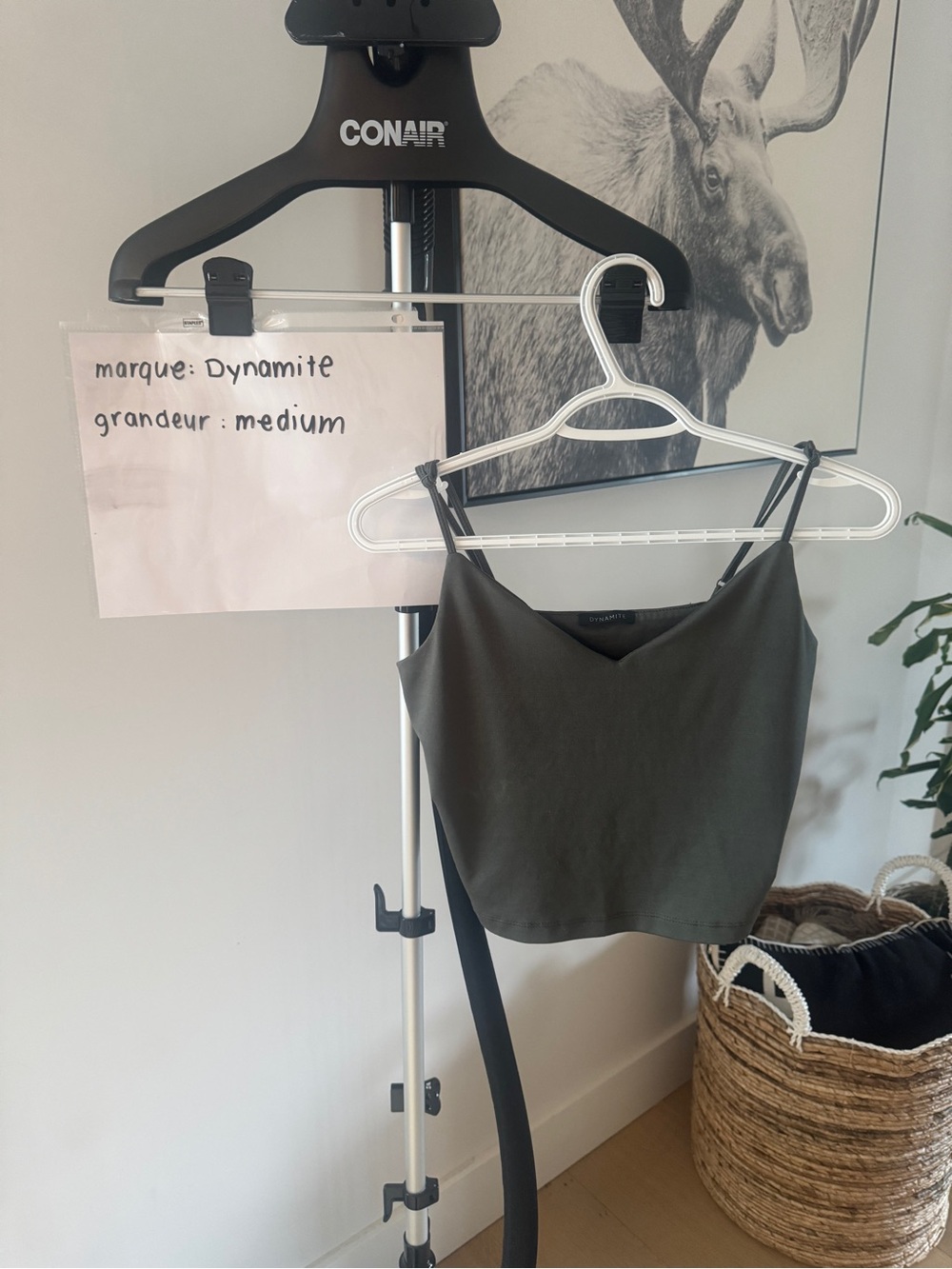 Dynamite Olive V-Neck Cropped Cami